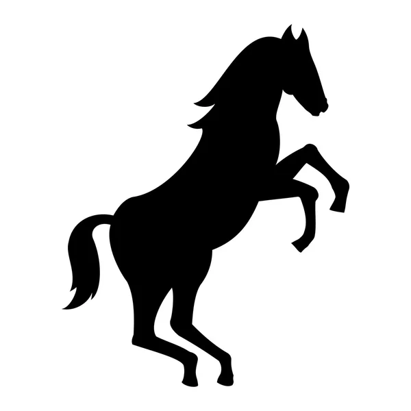 Silueta de caballo salvaje — Vector de stock