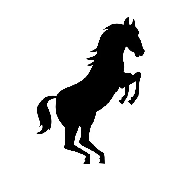 Silueta de caballo salvaje — Vector de stock