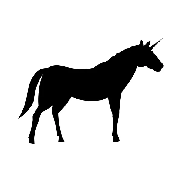 Silueta de unicornio de hadas — Vector de stock