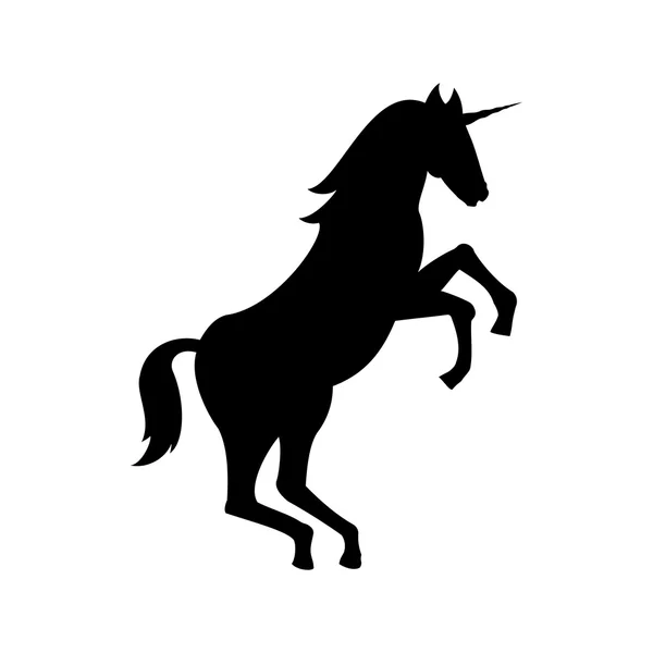 Siluet unicorn peri - Stok Vektor