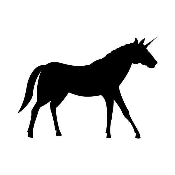 Siluet unicorn peri - Stok Vektor