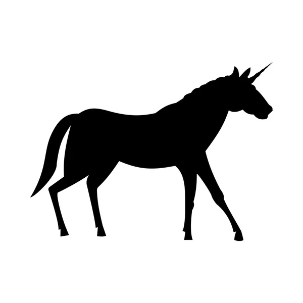 Silueta de unicornio de hadas — Vector de stock