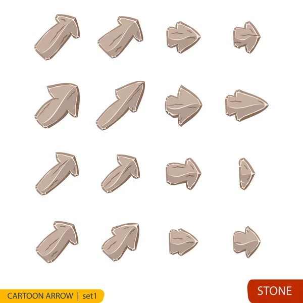 Ensemble de boutons en pierre de dessin animé en couleurs grises — Image vectorielle