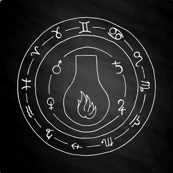 Flacon maçonnique emblème icône logo sur tableau — Image vectorielle