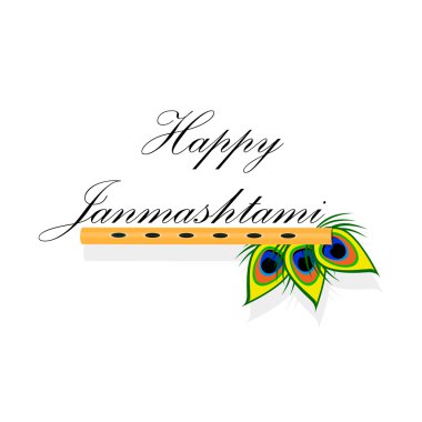 Janmashtami tavus kuşu tüyü ile bansuri