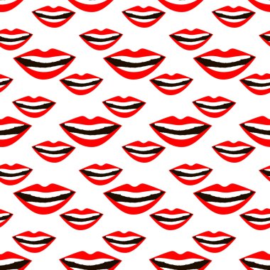Dudaklar seamless modeli. Kozmetik ve makyaj