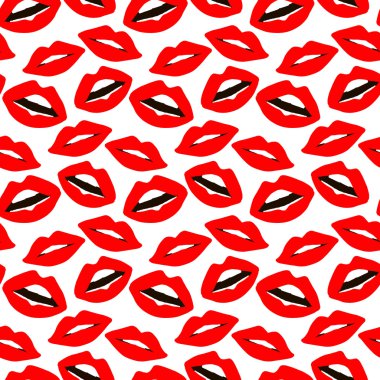 Dudaklar seamless modeli. Kozmetik ve makyaj