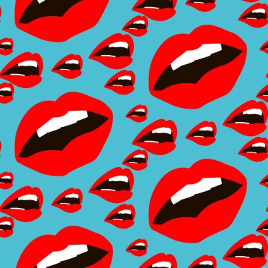 Dudaklar seamless modeli. Kozmetik ve makyaj