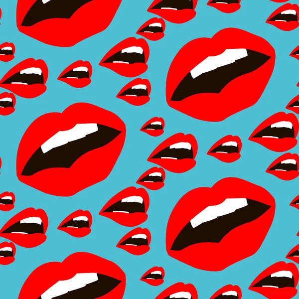 Lips seamless pattern. Cosmetics and makeup — Stock Vector