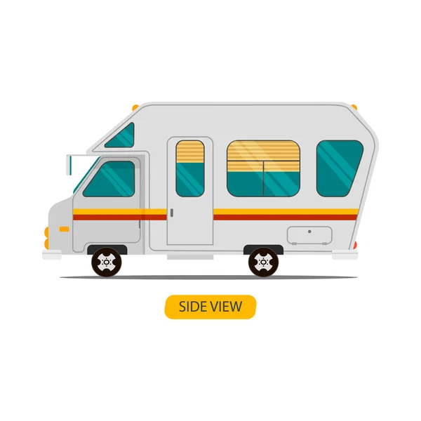 Auto instellen voor camping caravan — Stockvector