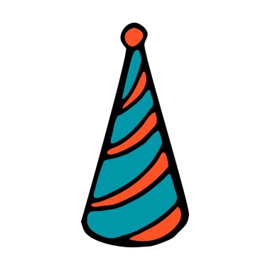 Stil elinde çizgili parti şapka çizmek