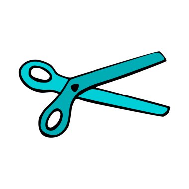 Beyaz arkaplanda makas simgesi izole edildi