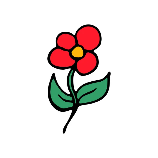 Icono de flor aislado sobre fondo blanco — Vector de stock