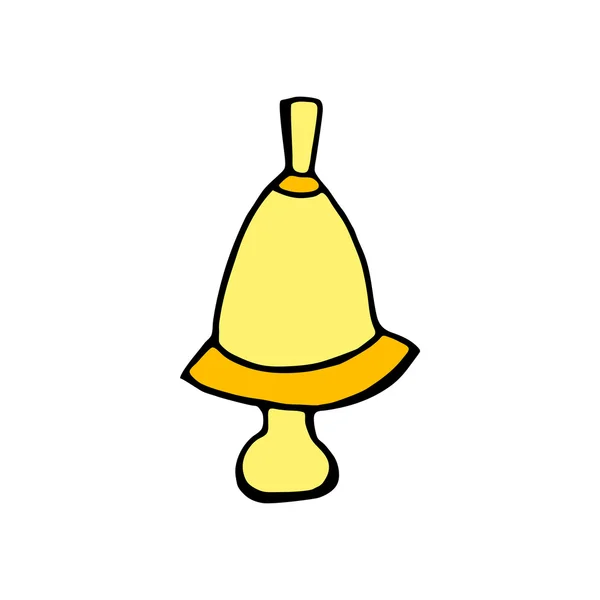 Icono de campana escolar aislado sobre fondo blanco — Vector de stock