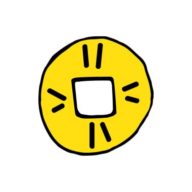 Çince sembolü ve altın metal para sikke. Beyaz arka plan üzerinde izole simgesi