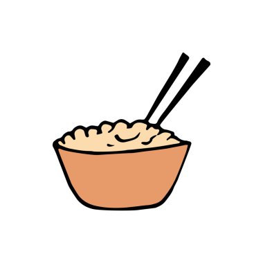 Beyaz arka plan üzerinde izole Çin pirinç simgesi