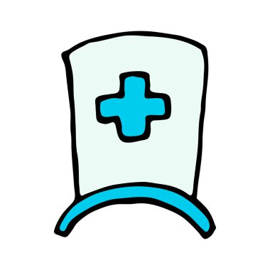 Beyaz arka plan üzerinde izole hemşire kap simgesi