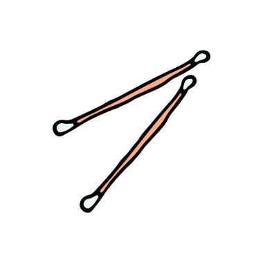 Beyaz arka plan üzerinde izole kulakları sopa simgesi