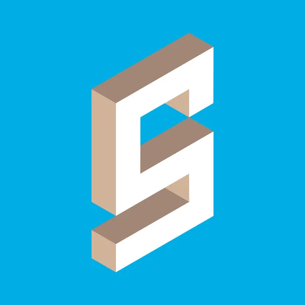 Isometric letter s. — 스톡 벡터