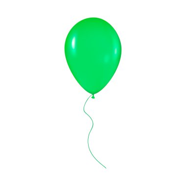 Şerit ile yeşil parlak balon