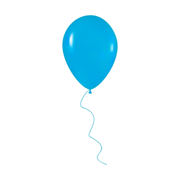 Blauw glimmend ballon met lint — Stockvector