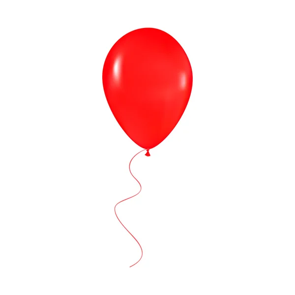 Red shiny balloon with ribbon — Stock Vector