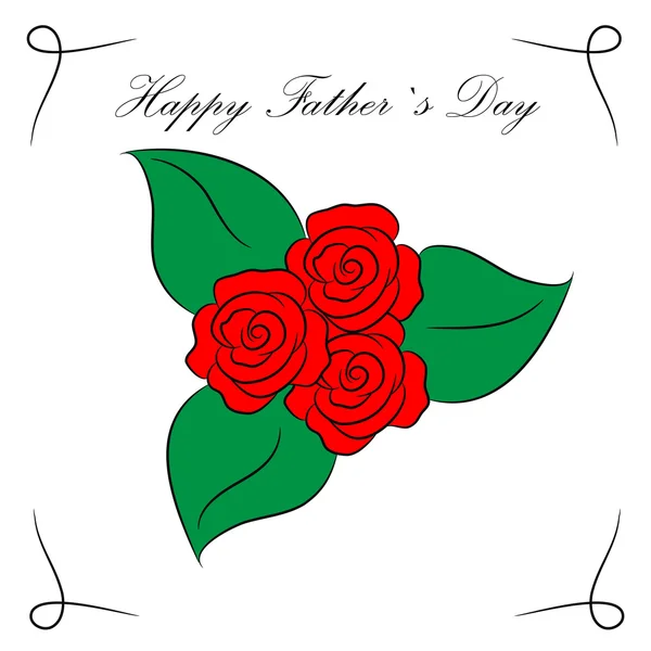 Gift card met rode rozen voor viering Happy Father's Day — Stockvector