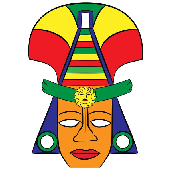 Mask Aztec ancestors of Mexico on a white background — Stock Vector