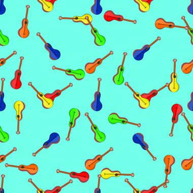 Cinco de mayo desen bir fötr şapka, marakas, jalapeno, margarita, gitar ve kaktüs