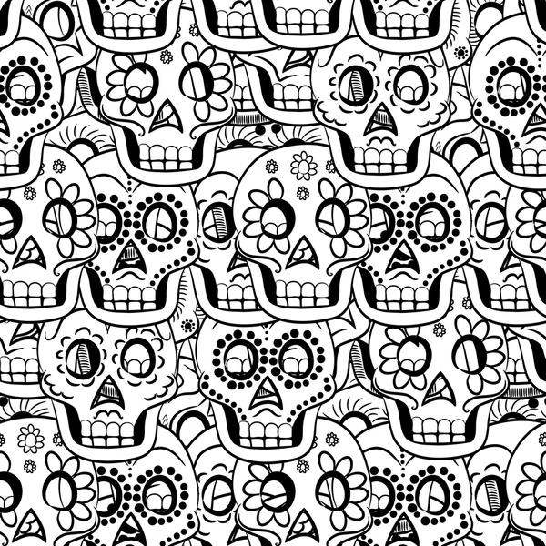 Napján a halott cukor koponya Seamless pattern — Stock Vector