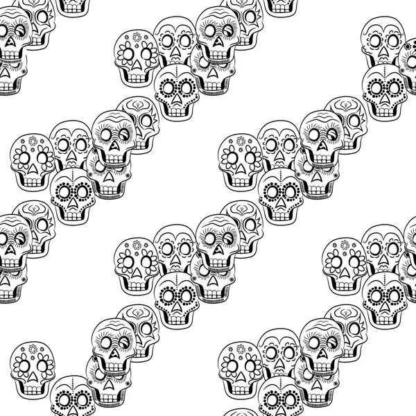 Kuolleen sokerin päivä Skull Saumaton kuvio — vektorikuva