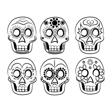 Beyaz bir arka plan üzerinde Mayo Cinco e için Meksika maskeleri