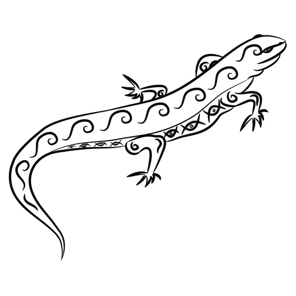 Iguana mexicaine Mexique avec des motifs sur un fond blanc — Image vectorielle