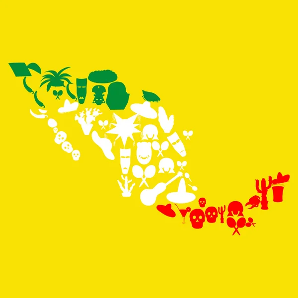 México Mapa — Vector de stock