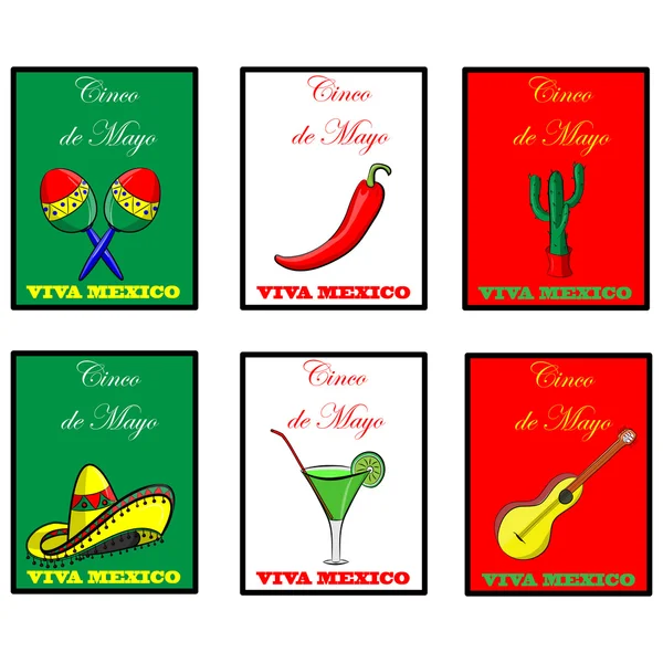 Mexické plakáty. Cinco de Mayo. — Stockový vektor