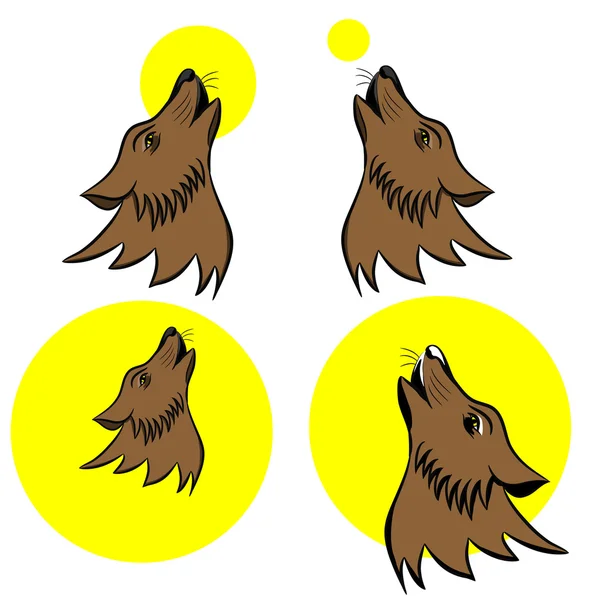 Símbolo de lobo aullando — Vector de stock