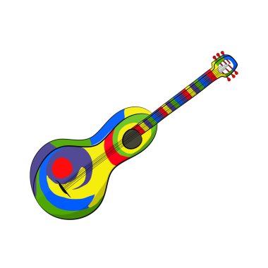 Beyaz arka plan üzerinde Meksika gitar