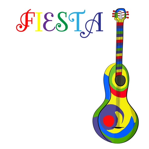 Meksikalı gitar. Fiesta posterler Cinco de Mayo. — Stok Vektör