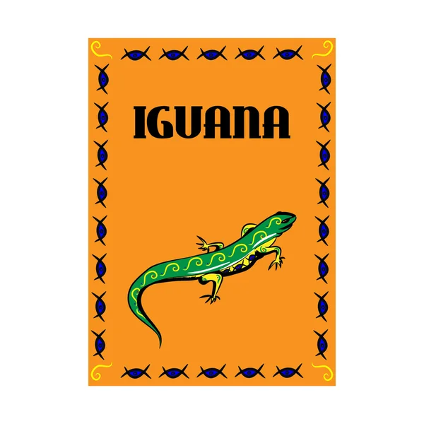 Poster creativo. iguana — Vettoriale Stock
