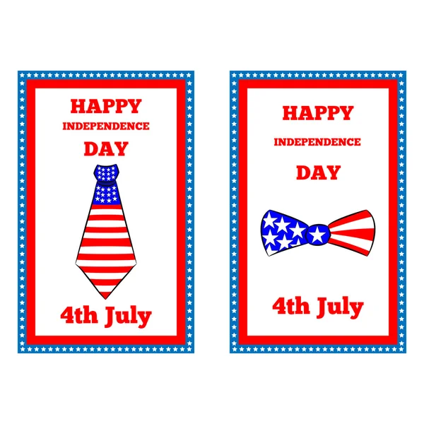 Independence Day American Posters Set (em inglês). 4 de Julho . — Vetor de Stock