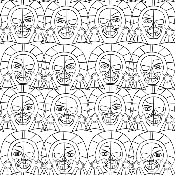 Day of the Dead Sugar Skull Seamless pattern, Mexican mask — 스톡 벡터
