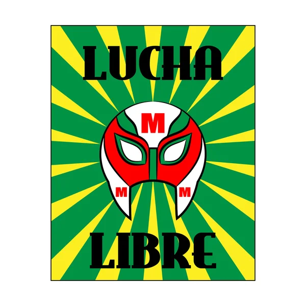 Lucha Libre - lucha libre texto en español - Máscara de luchador mexicano - cartel — Archivo Imágenes Vectoriales