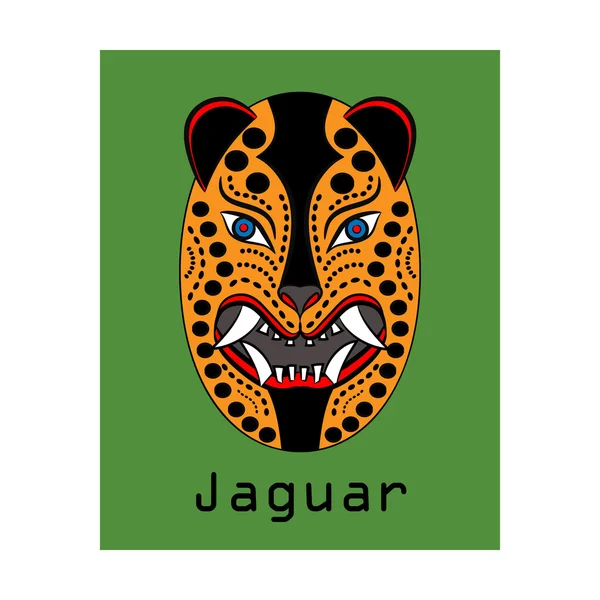 Mask jaguar poster of the Aztecs of ancient Mexico — Stock Vector