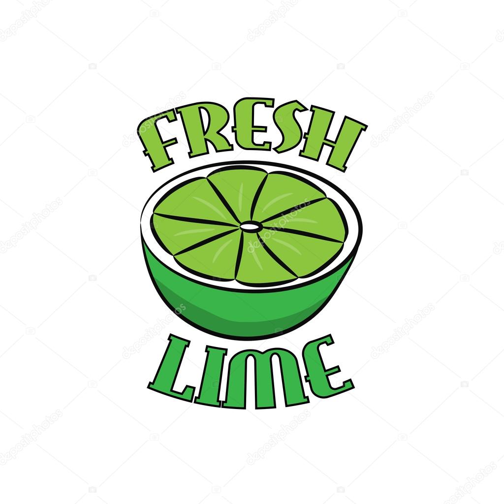 Fresh Lime  hand drawn logo, on a white background.