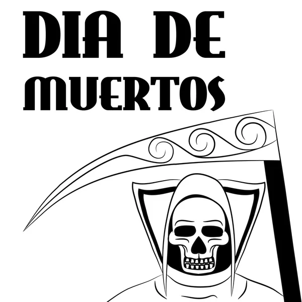 Dia 德穆埃-墨西哥天死亡西班牙语文本的 — 图库矢量图片