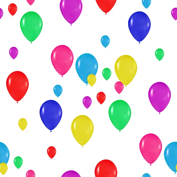 Patrón abstracto con la imagen realista colorido fondo globos, vacaciones, saludos, boda, feliz cumpleaños, fiesta sobre un fondo blanco — Archivo Imágenes Vectoriales