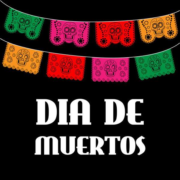 Dia de Muertos - Mexican Day of the death spanish text. decoration