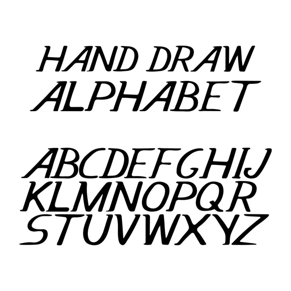 Hand zeichnen Alphabet Buchstaben unter der klassischen Voreingenommenheit, um Grußkarten, Poster, Banner, Etiketten für Webseiten, Symbole und Logos zu entwerfen — Stockvektor