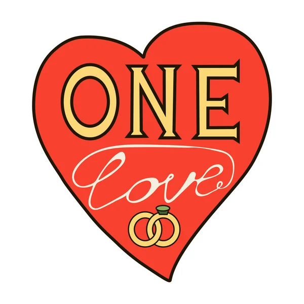 One love in the form of a heart — Stock Vector