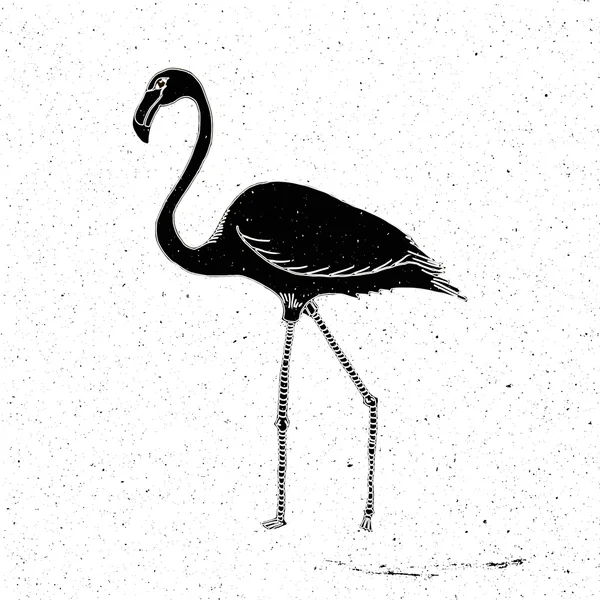 Ręcznie rysowane Flamingo grunge — Wektor stockowy